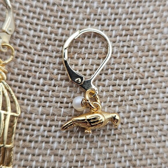 (NWT) 14k GF Caged Bird Flies Free Dainty Chain Necklace Handmade Vintage - Picture 14 of 16